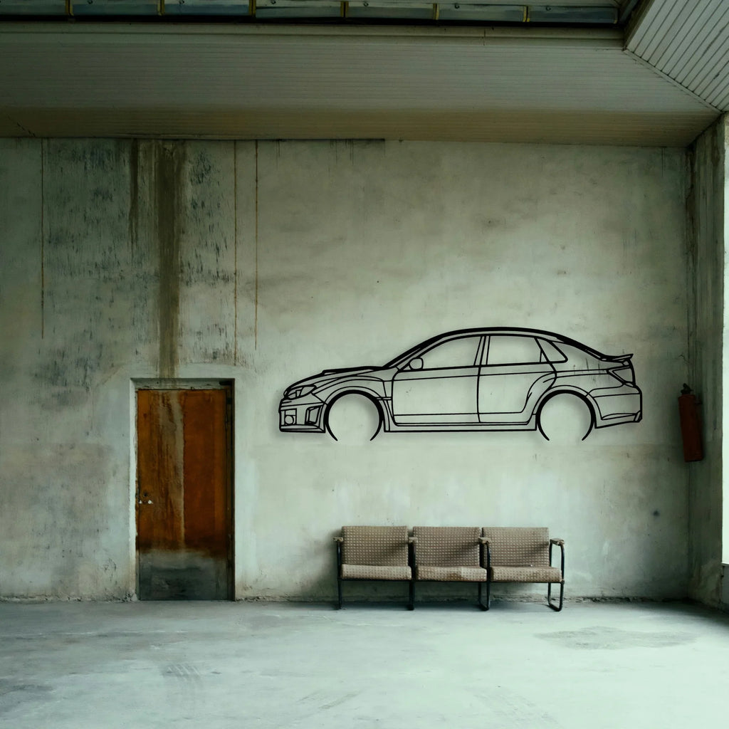WRX 2012 Sedan Classic Silhouette Metal Wall Art - Tinvibe