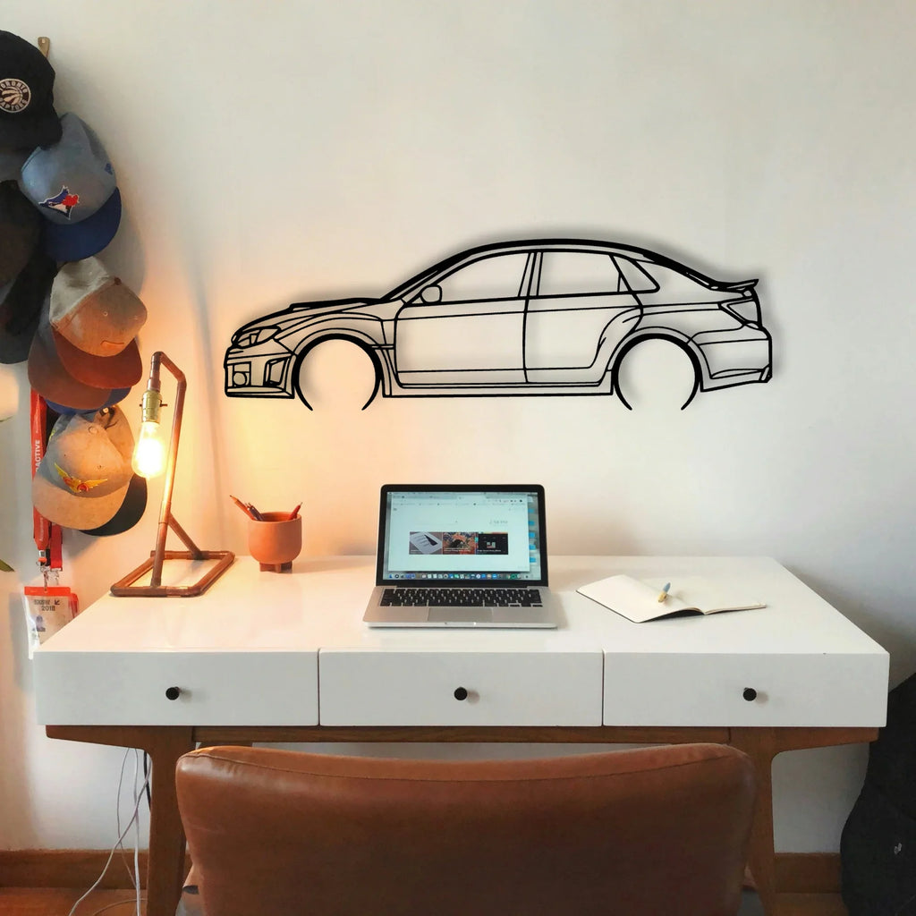 WRX 2012 Sedan Classic Silhouette Metal Wall Art - Tinvibe