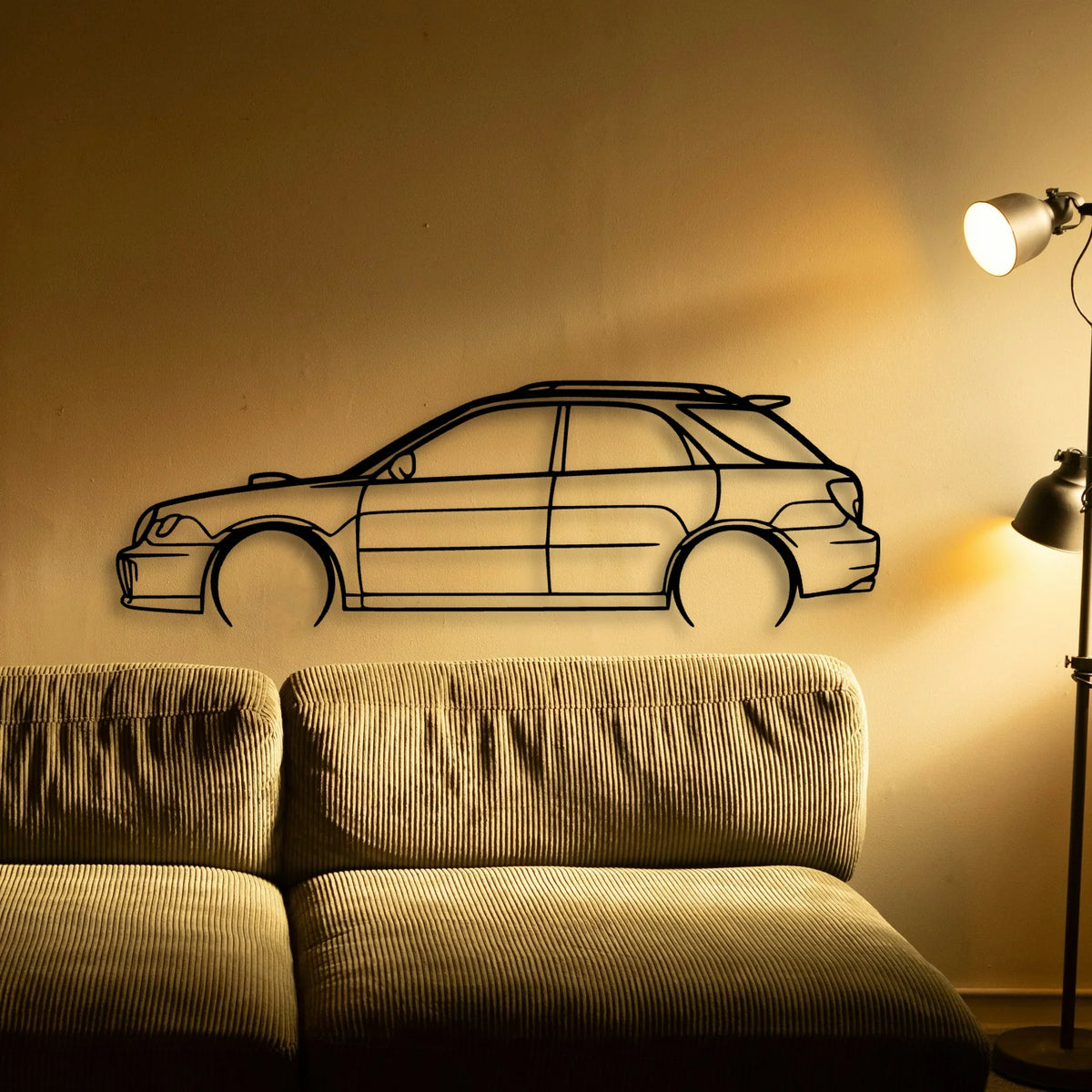 WRX STI 2002 Wagon Classic Silhouette Metal Wall Art - Tinvibe