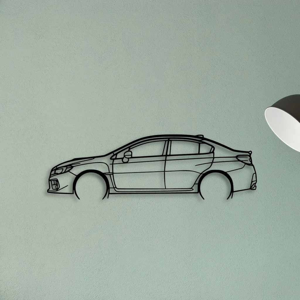 WRX STI 2018 2 Classic Silhouette Metal Wall Art - Tinvibe
