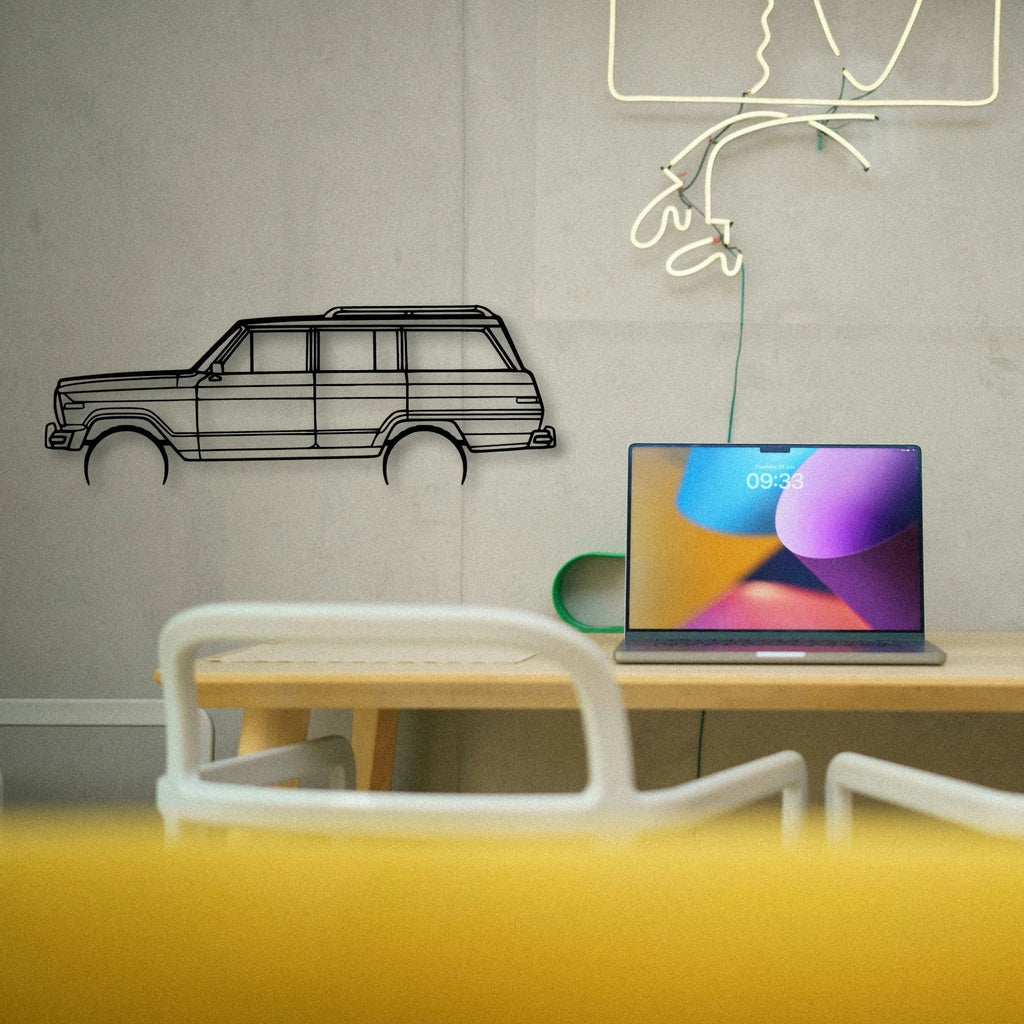 Wagoneer 1986 Classic Silhouette Metal Wall Art - Tinvibe