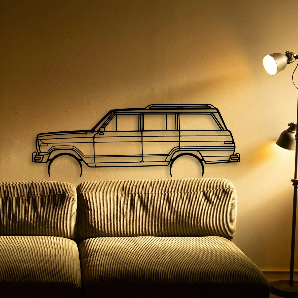 Wagoneer 1986 Classic Silhouette Metal Wall Art - Tinvibe
