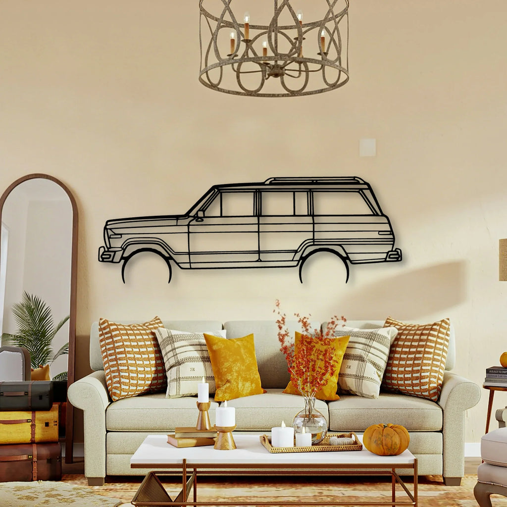 Wagoneer 1986 Classic Silhouette Metal Wall Art - Tinvibe