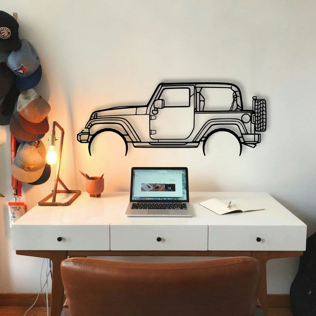 Wrangler 2 Door Classic Silhouette Metal Wall Art - Tinvibe
