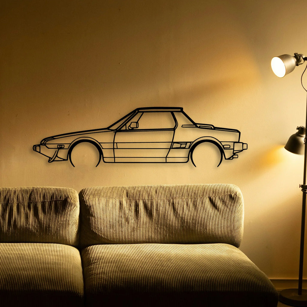 X1 9 Bertone 1987 Classic Silhouette Metal Wall Art - Tinvibe