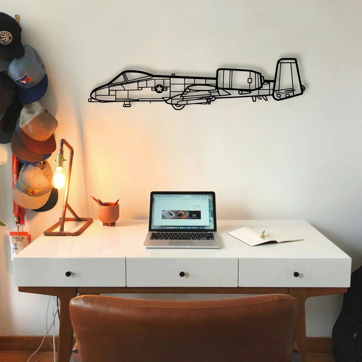 A10 Thunderbolt 2 Classic Aircraft Silhouette Metal Wall Art - Tinvibe