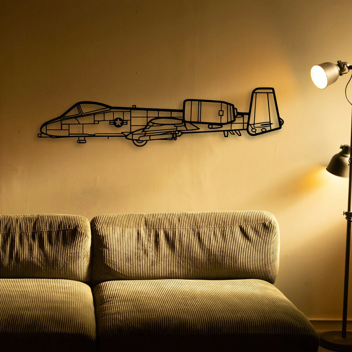 A10 Thunderbolt 2 Classic Aircraft Silhouette Metal Wall Art - Tinvibe