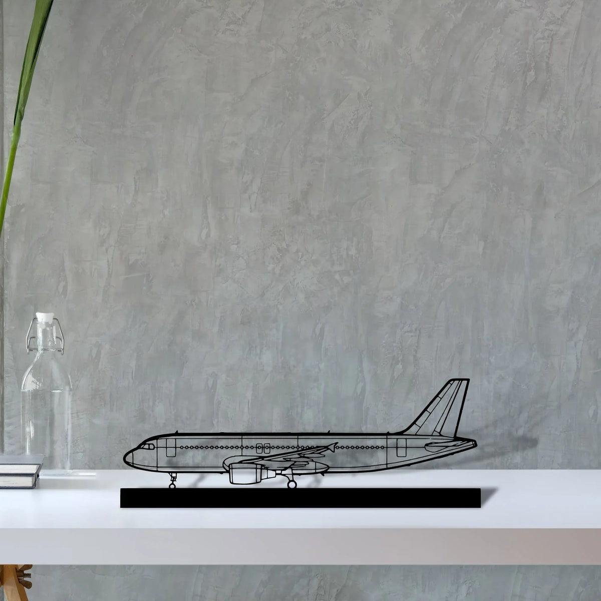 a320-cfm56-2 Silhouette Metal Art Stand - Tinvibe