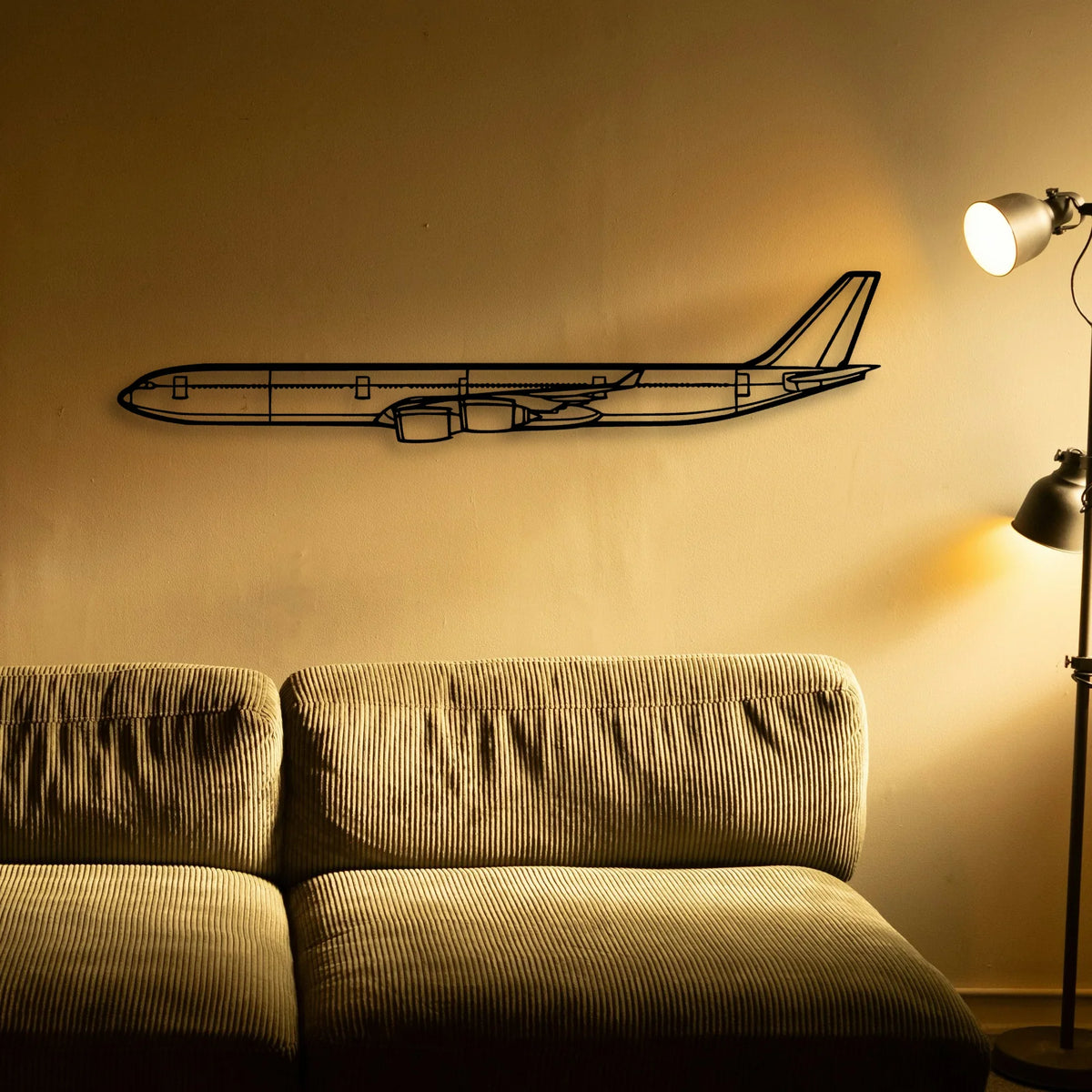 A340 600 2 Classic Aircraft Silhouette Metal Wall Art - Tinvibe