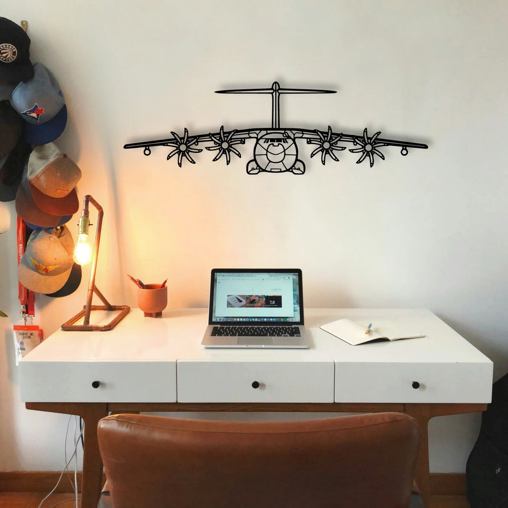 A400M Atlas 2 Classic Aircraft Silhouette Metal Wall Art - Tinvibe