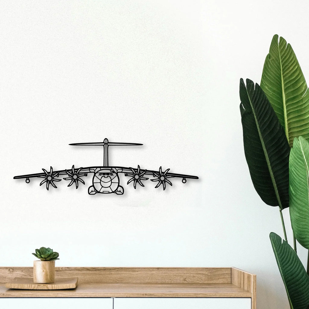 A400M Atlas 2 Classic Aircraft Silhouette Metal Wall Art - Tinvibe