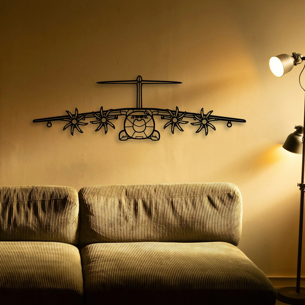 A400M Atlas 2 Classic Aircraft Silhouette Metal Wall Art - Tinvibe