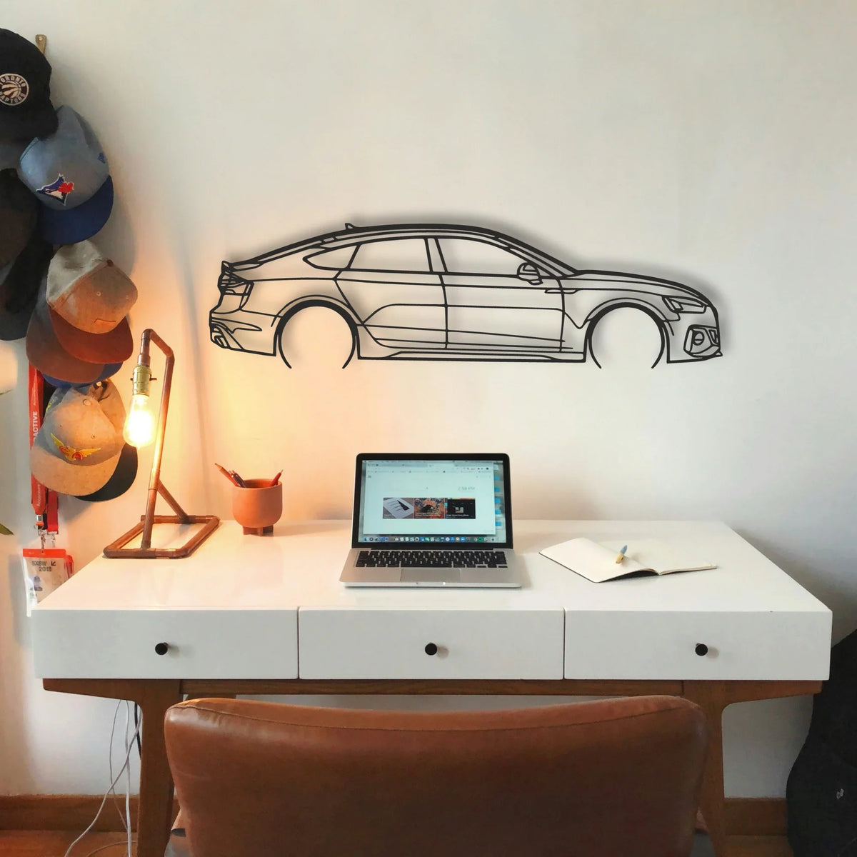 Audi RS5 Classic Silhouette Metal Wall Art - Tinvibe