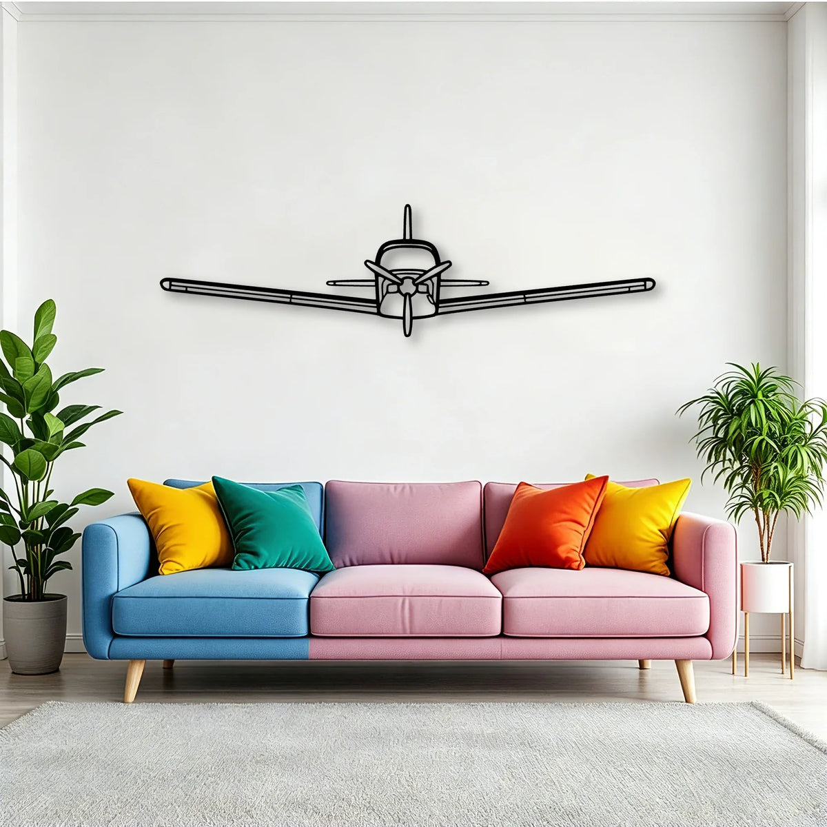 Bellanca Champion 7ECA 2 Classic Aircraft Silhouette Metal Wall Art - Tinvibe