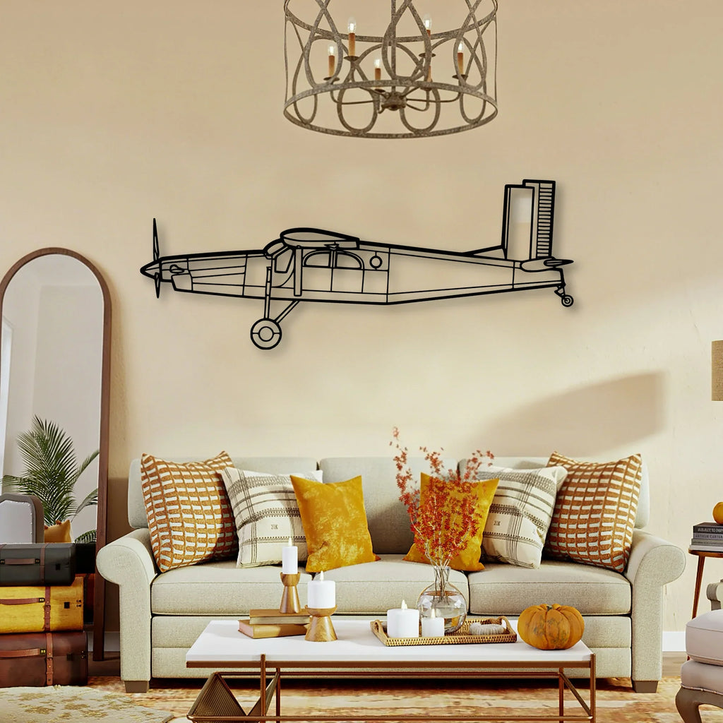 Bellanca Champion 7ECA Classic Aircraft Silhouette Metal Wall Art - Tinvibe