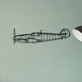 BF109 2 Classic Aircraft Silhouette Metal Wall Art - Tinvibe