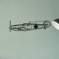 BF109 3 Classic Aircraft Silhouette Metal Wall Art - Tinvibe