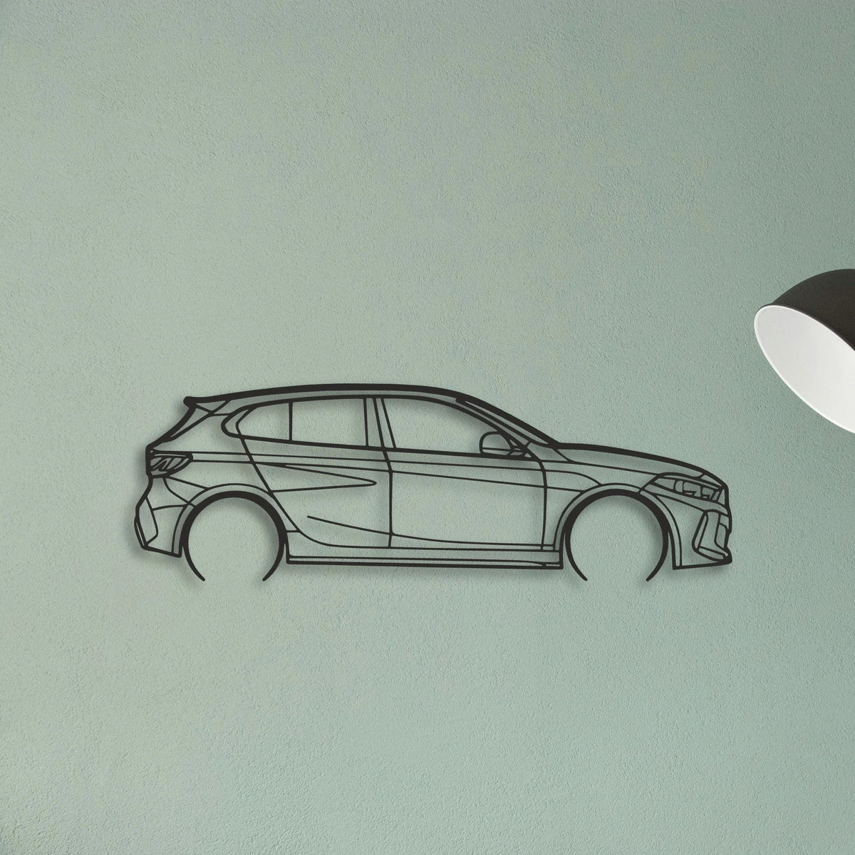 BMW 135i F40 Classic Silhouette Metal Wall Art - Tinvibe