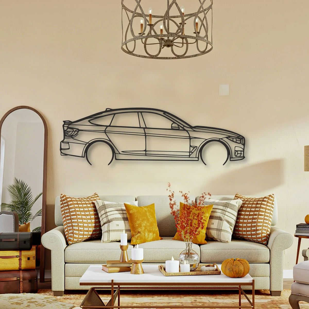 BMW 330 GT Classic Silhouette Metal Wall Art - Tinvibe