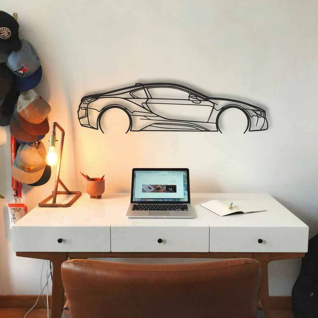 BMW I8 Classic Silhouette Metal Wall Art - Tinvibe