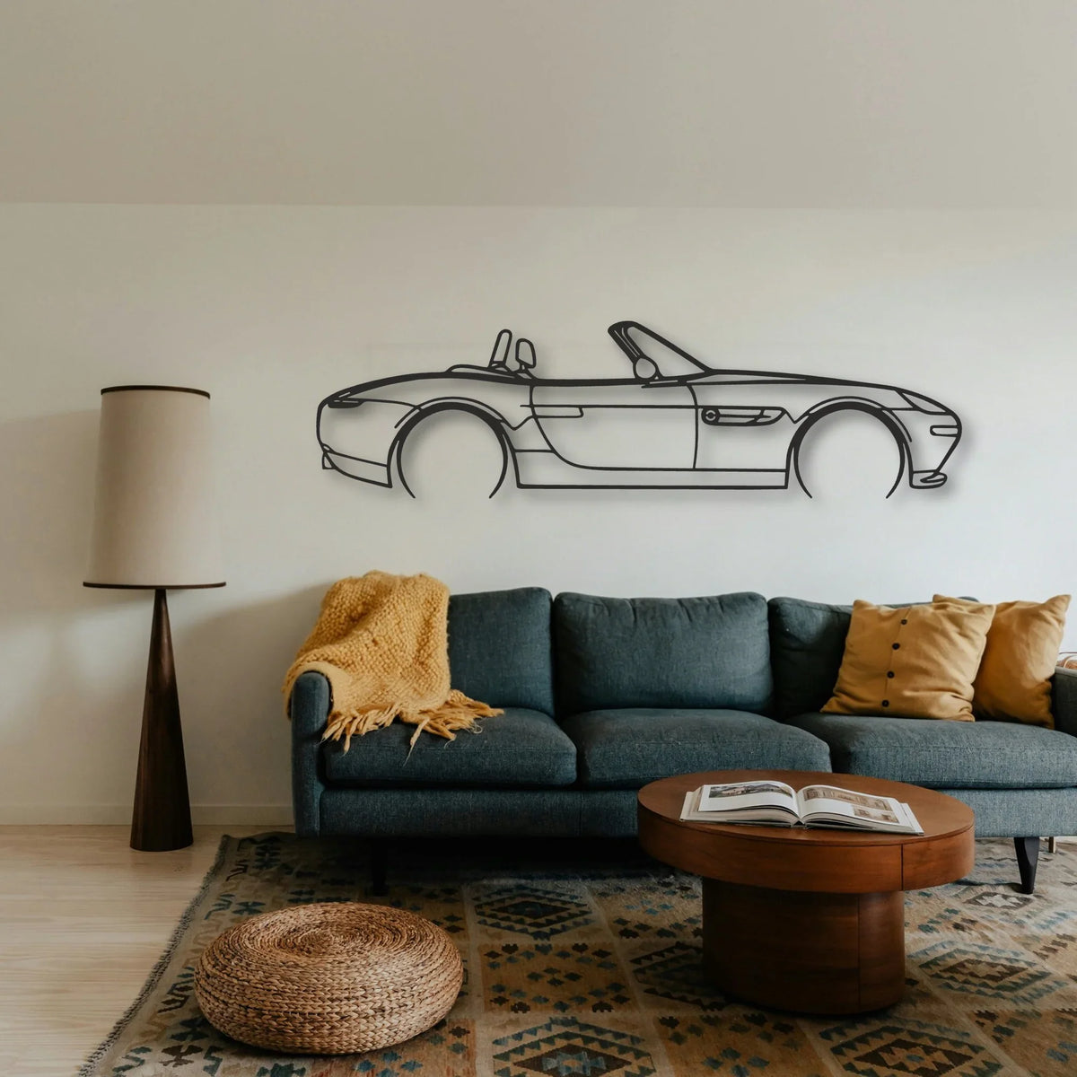 BMW Z8 Classic Silhouette Metal Wall Art - Tinvibe