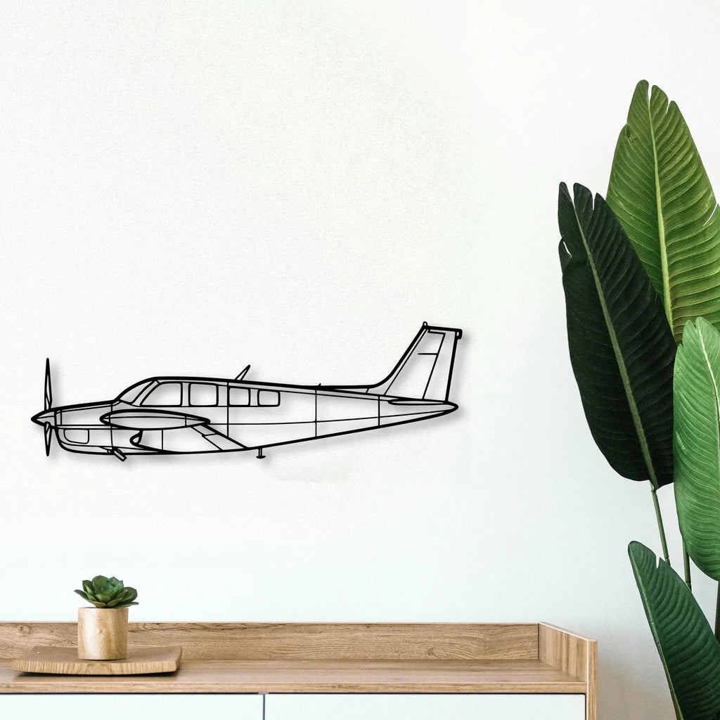 Bonanza F35 Classic Aircraft Silhouette Metal Wall Art - Tinvibe
