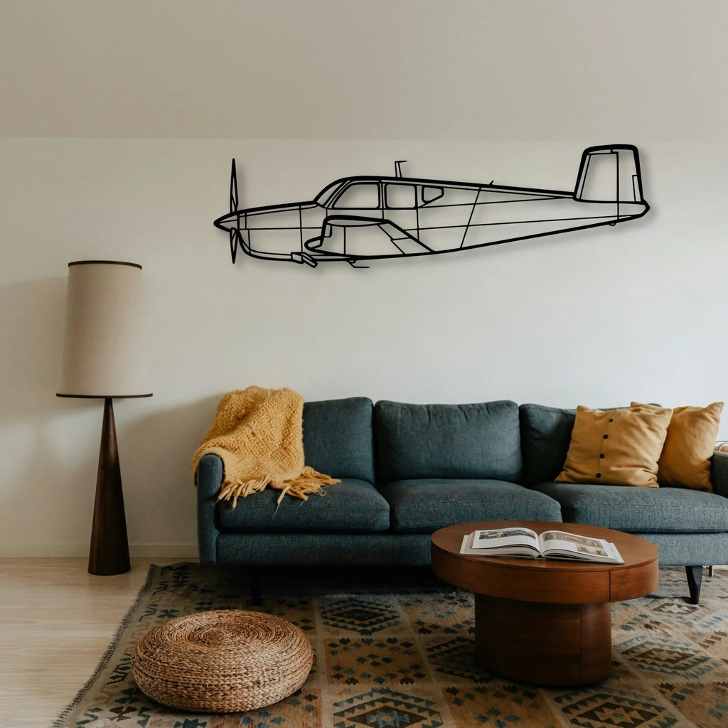 Bonanza K35 Classic Aircraft Silhouette Metal Wall Art - Tinvibe