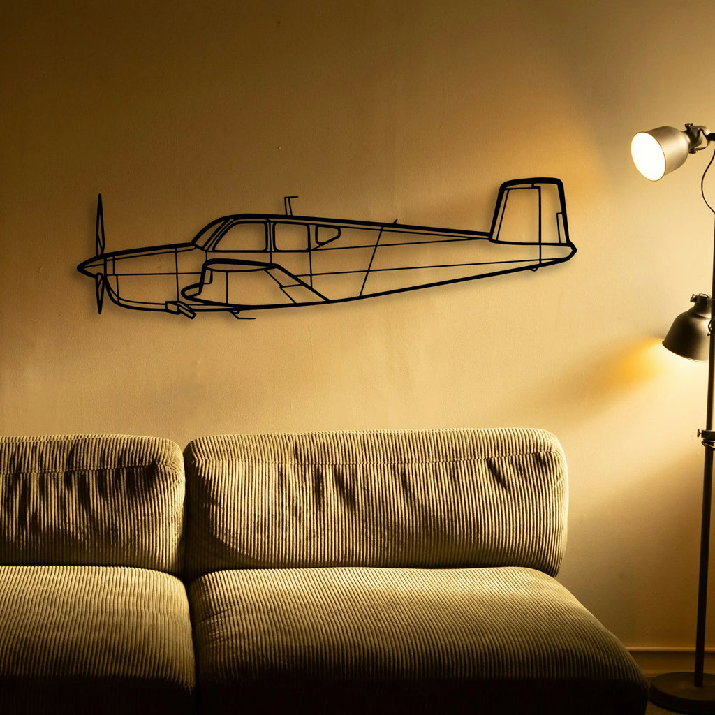 Bonanza K35 Classic Aircraft Silhouette Metal Wall Art - Tinvibe