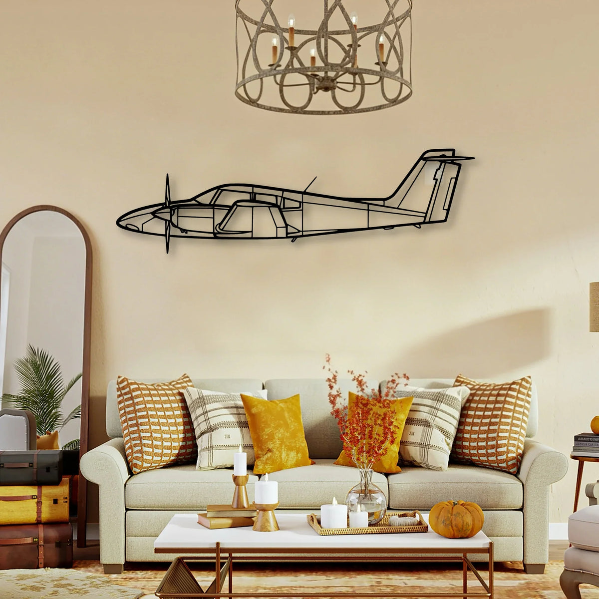 C45 H Expeditor Classic Aircraft Silhouette Metal Wall Art - Tinvibe