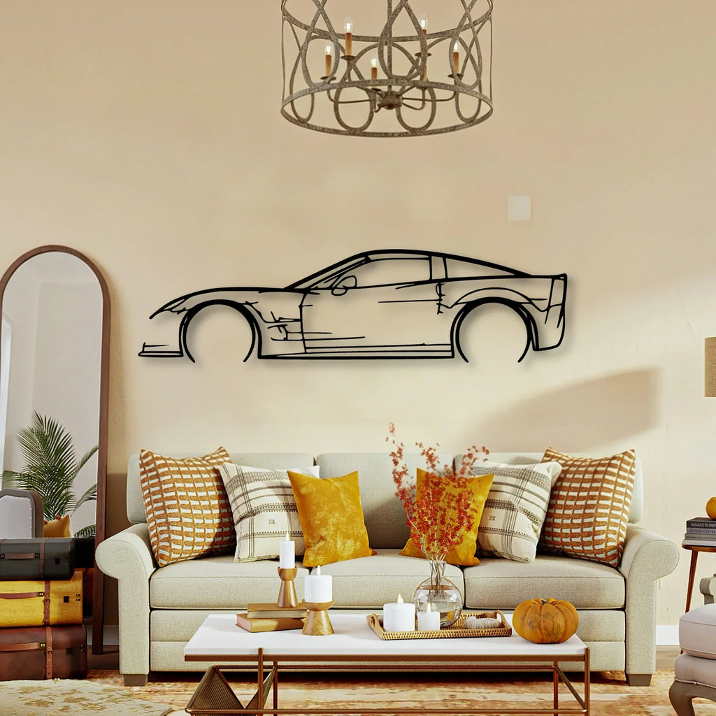 C6 ZR1 2 Classic Silhouette Metal Wall Art - Tinvibe
