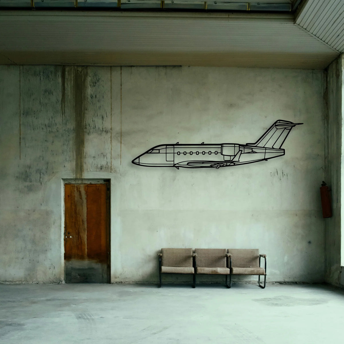 Challenger 604 Classic Aircraft Silhouette Metal Wall Art - Tinvibe