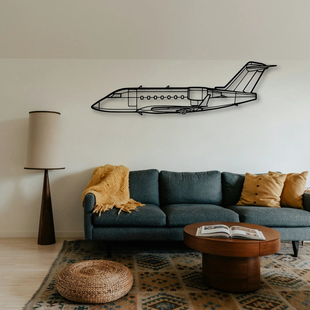 Challenger 604 Classic Aircraft Silhouette Metal Wall Art - Tinvibe