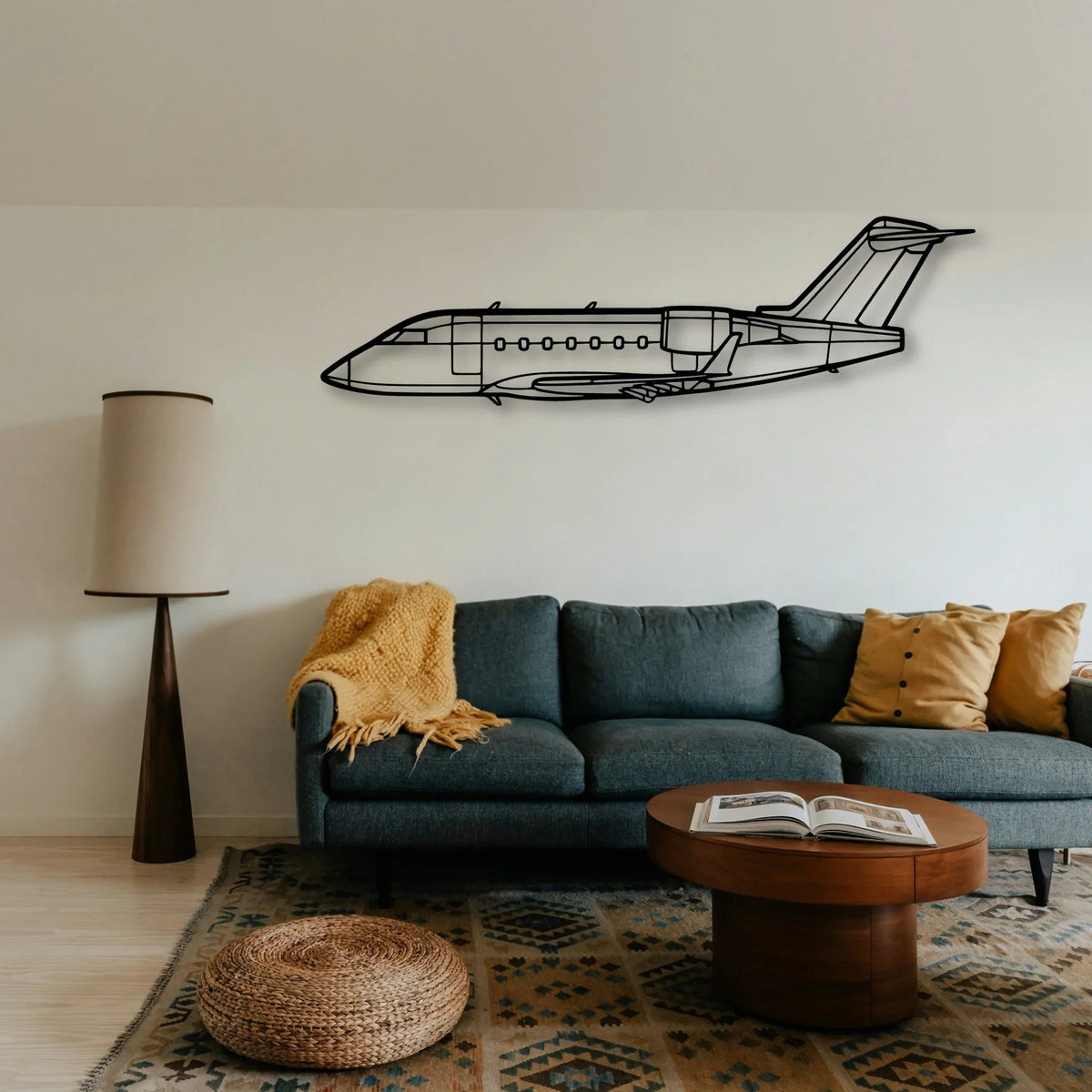 Challenger 604 Classic Aircraft Silhouette Metal Wall Art - Tinvibe