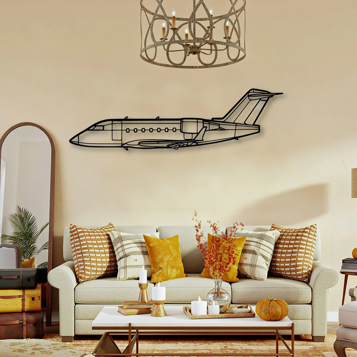 Challenger 604 Classic Aircraft Silhouette Metal Wall Art - Tinvibe