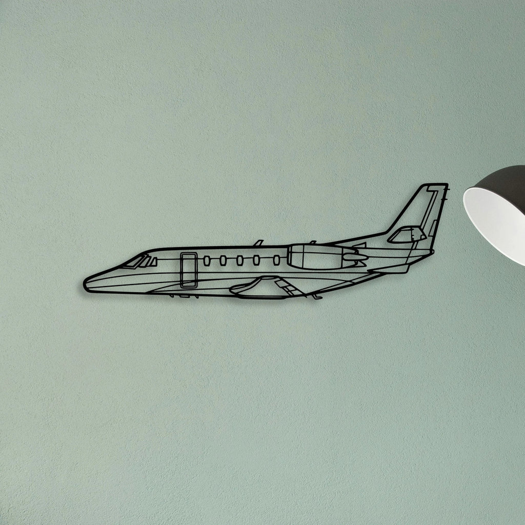 Citation Ii 2 Classic Aircraft Silhouette Metal Wall Art - Tinvibe