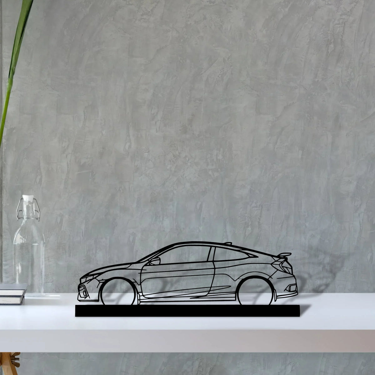 civic-si-coupe Silhouette Metal Art Stand - Tinvibe
