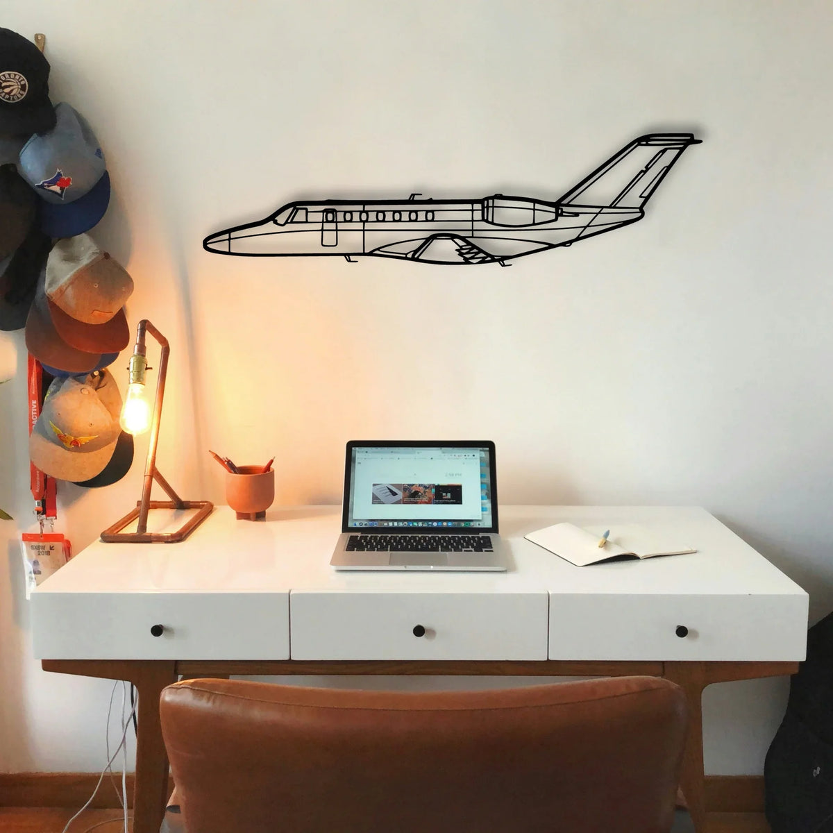 CJ3 3 Classic Aircraft Silhouette Metal Wall Art - Tinvibe
