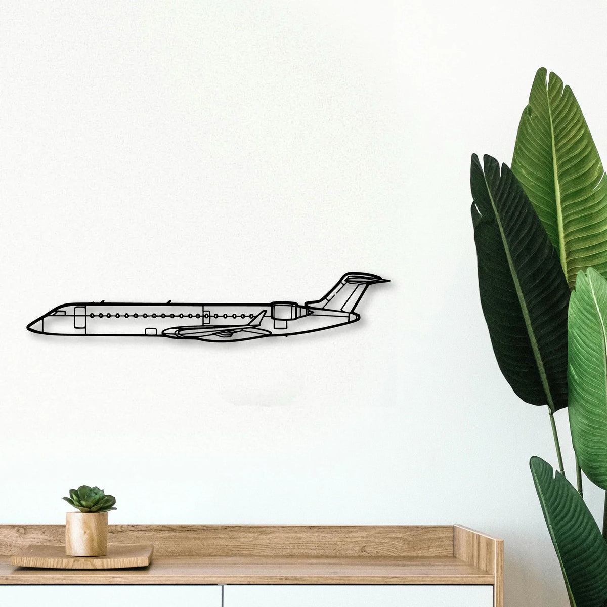 CRJ700 2 Classic Aircraft Silhouette Metal Wall Art - Tinvibe