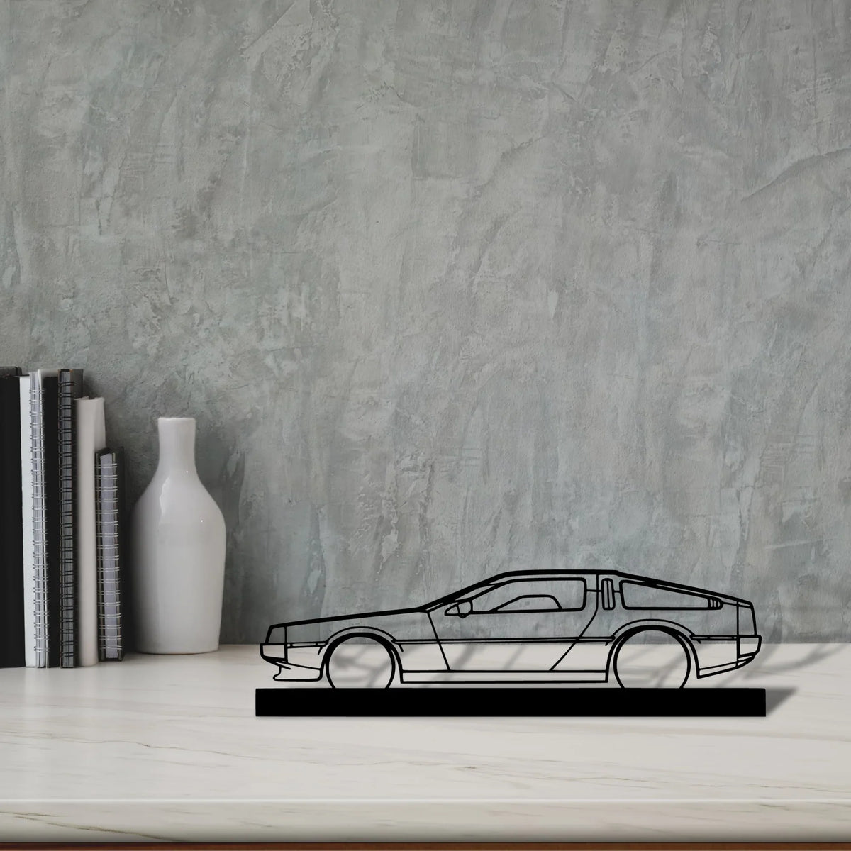 delorean Silhouette Metal Art Stand - Tinvibe