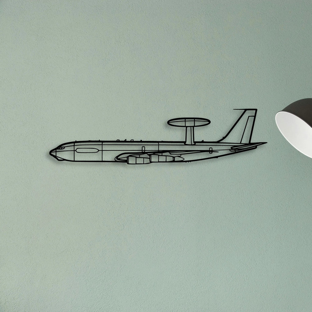 E 3C Sentry Classic Aircraft Silhouette Metal Wall Art - Tinvibe