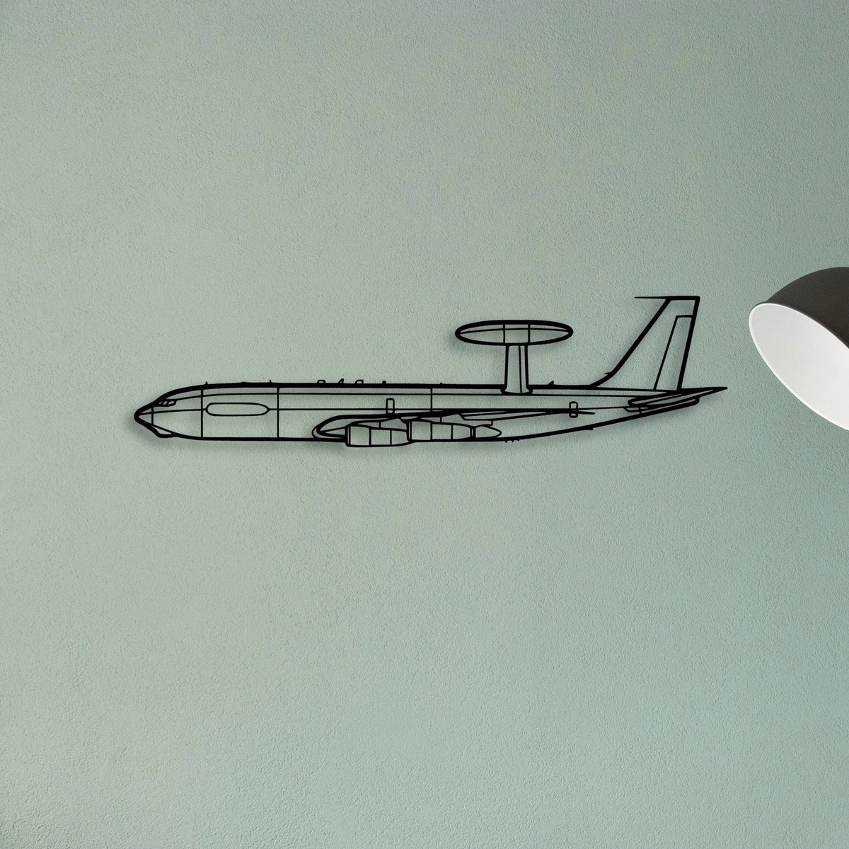 E 3C Sentry Classic Aircraft Silhouette Metal Wall Art - Tinvibe