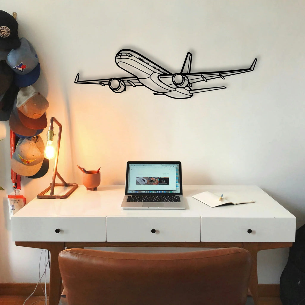E175 Classic Aircraft Silhouette Metal Wall Art - Tinvibe