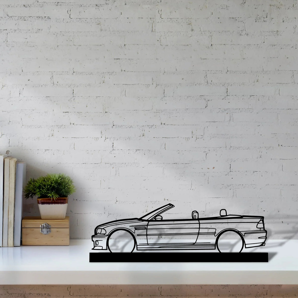 e46-m3-convertible Silhouette Metal Art Stand - Tinvibe
