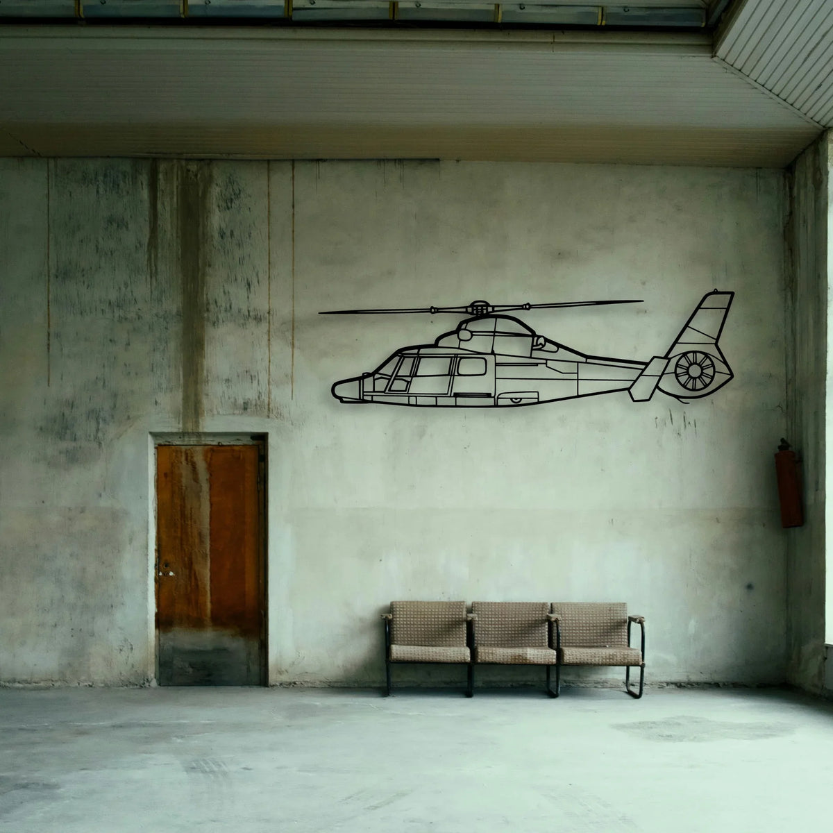 EC135T2 Classic Aircraft Silhouette Metal Wall Art - Tinvibe