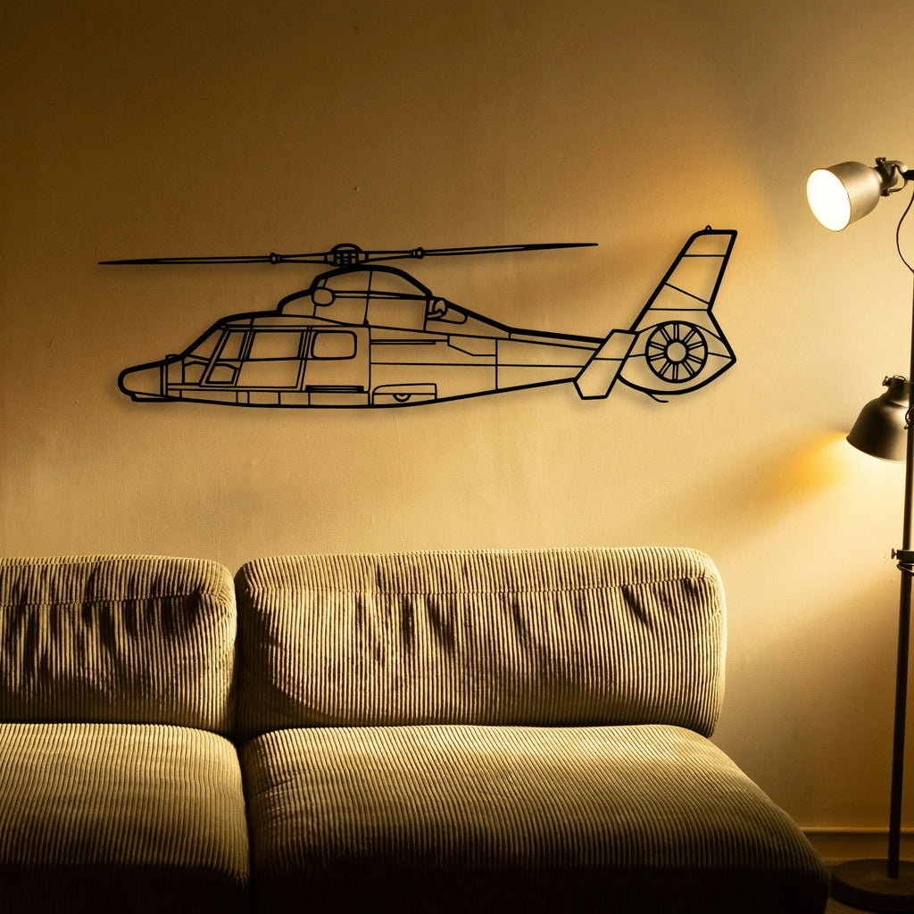 EC135T2 Classic Aircraft Silhouette Metal Wall Art - Tinvibe
