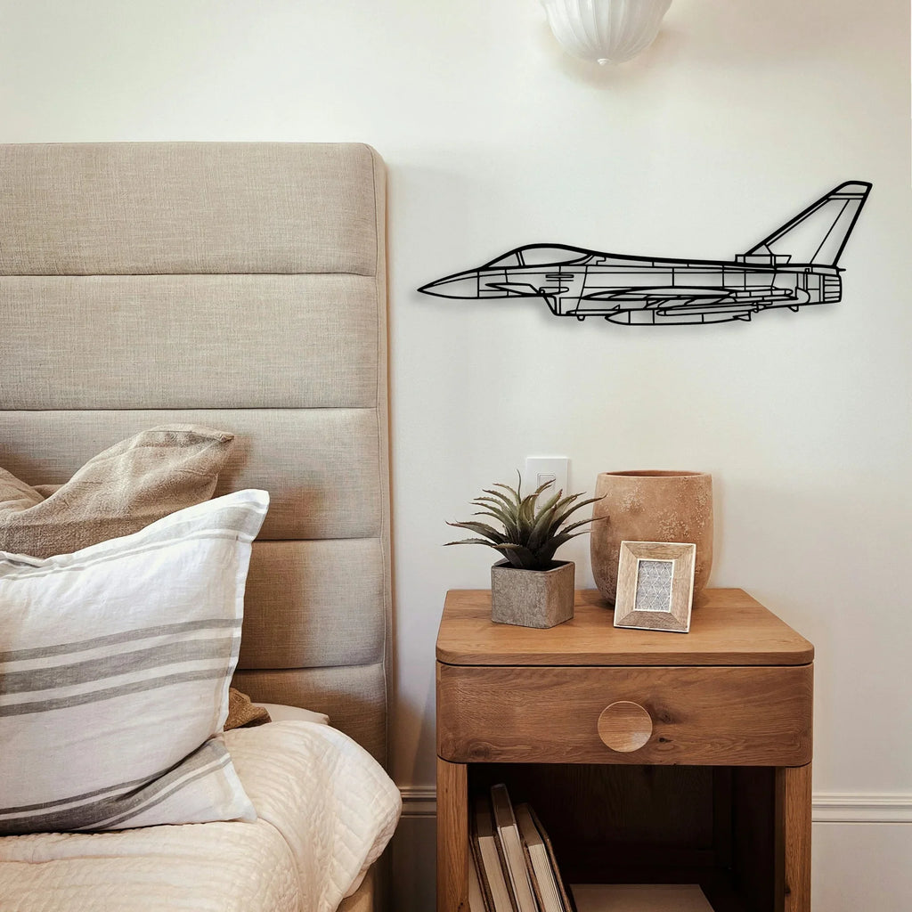 Eurofighter Typhoon Classic Aircraft Silhouette Metal Wall Art - Tinvibe