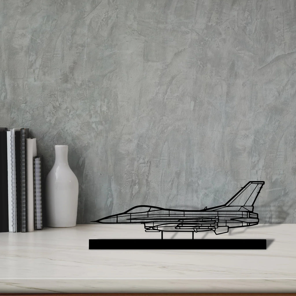f-16c-missiles-2 Silhouette Metal Art Stand - Tinvibe