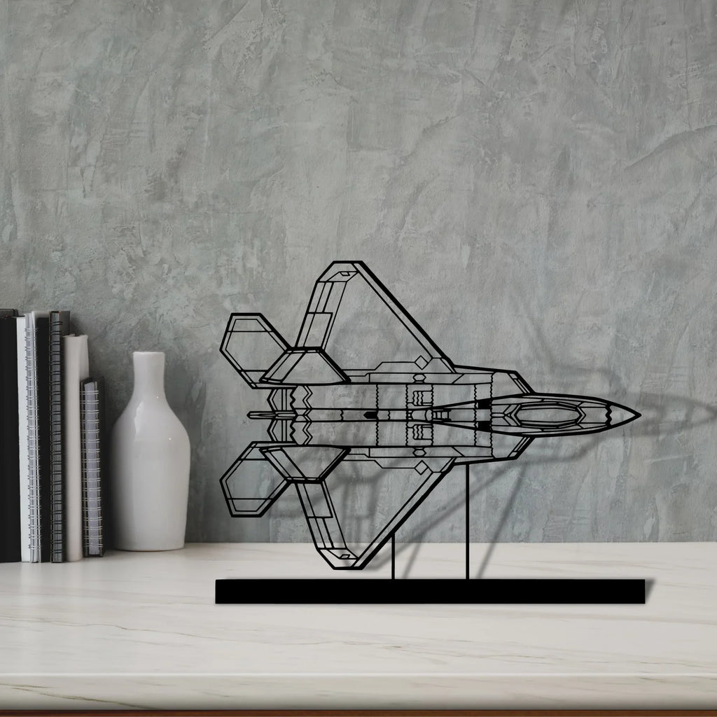 f-22-raptor-6 Silhouette Metal Art Stand - Tinvibe