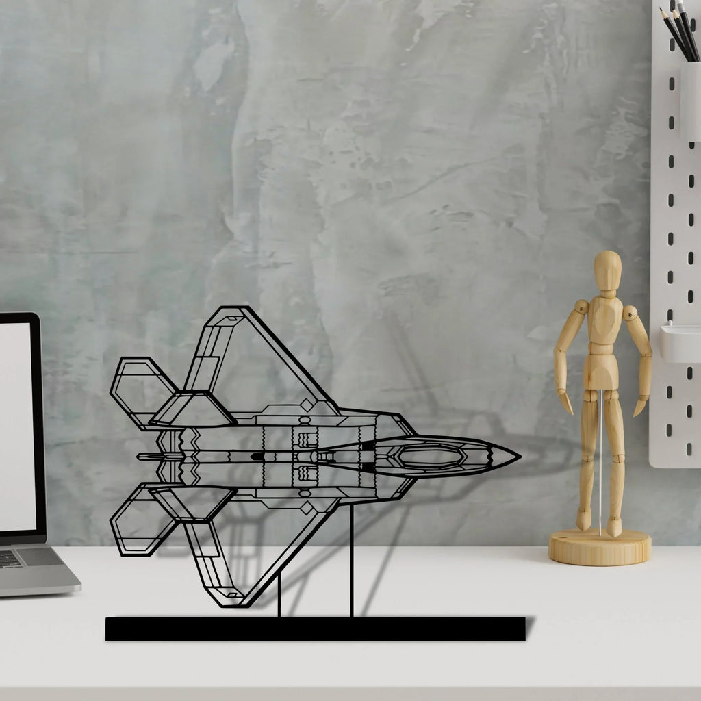 f-22-raptor-6 Silhouette Metal Art Stand - Tinvibe