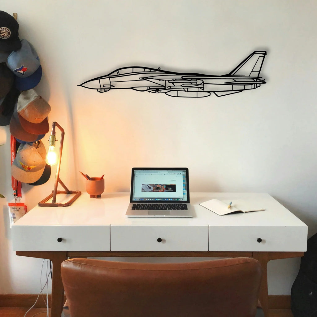 F14 Tomcat Classic Aircraft Silhouette Metal Wall Art - Tinvibe
